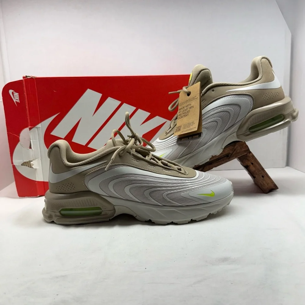 Nike Air Max Fire Shoes Sneakers Light Bone Khaki Volt Mens 12 IF2621-002 New